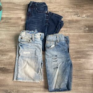 Distressed Denim Shorts and Jeans Set